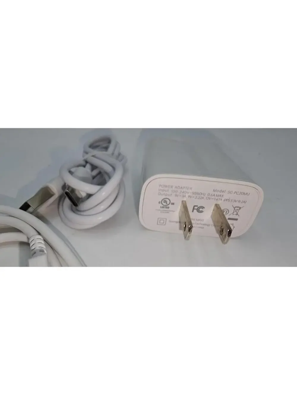 White USB-C Charger Adapter with 2 USB-C Cable